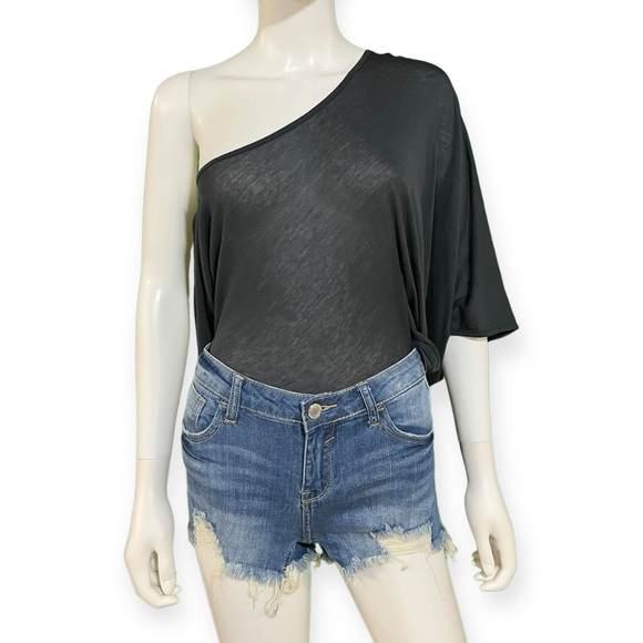 Blue Life One Shoulder Charcoal Grey T-shirt in Small - Picture 6 of 10